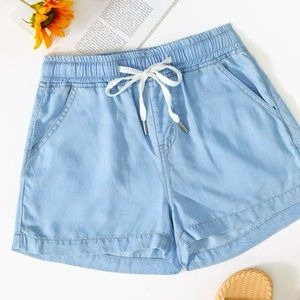 Denim shorts with drawstring… so soft and comfy
